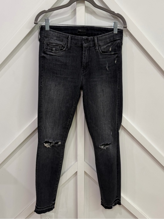MOTHER Denim - MOTHER The Looker Ankle Undone Hem Jeans - Stealing Shadows Black